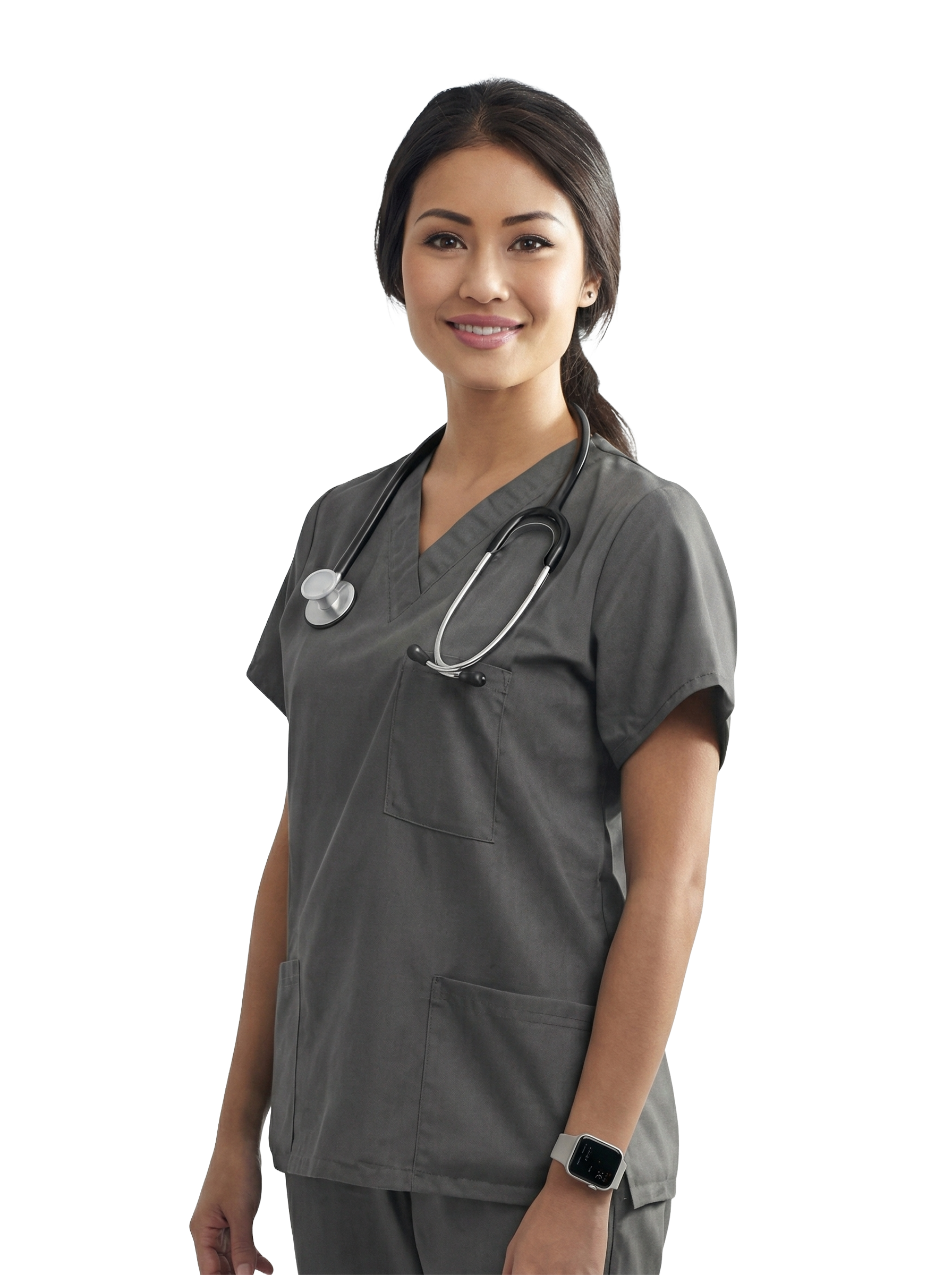 Microfiber Stretch Bravo Unisex V-Neck - Scrub Top with 3 Pockets & Pencil Slot – Half Sleeve