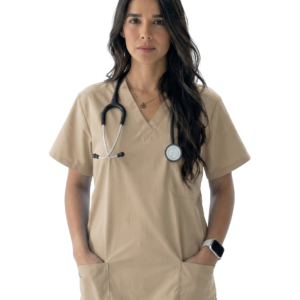 Stretchable V-Neck Women’s - Scrub Top – 2 Pocket Design with Pencil Pocket
