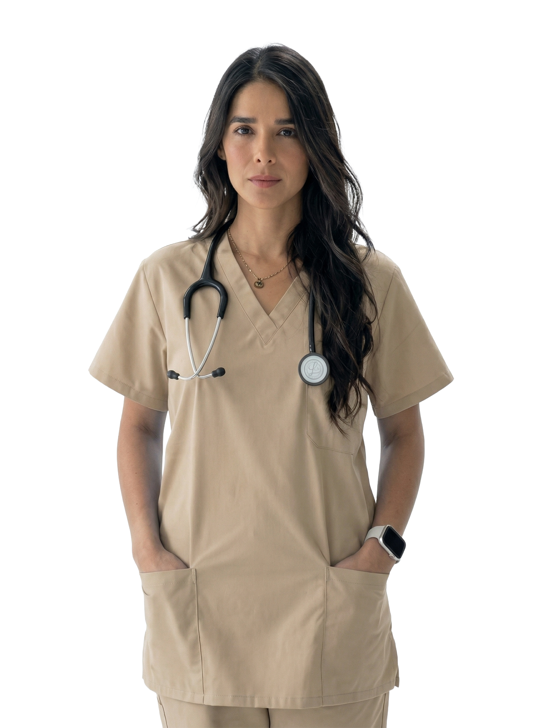 Stretchable V-Neck Women’s - Scrub Top – 2 Pocket Design with Pencil Pocket