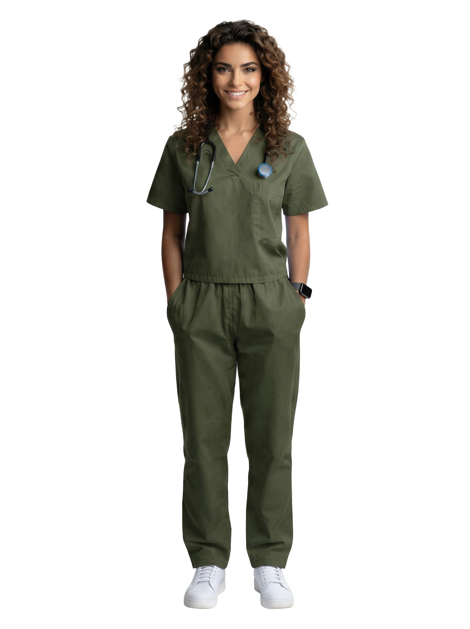 Microfiber Women`s - Scrub Top & Bottom with 4 Pocket Half Sleeve